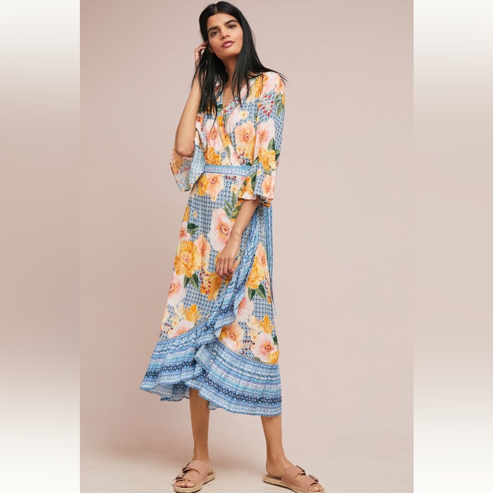 Anthropologie Farm Rio Camila Wrap Dress Small Petite SP NWT